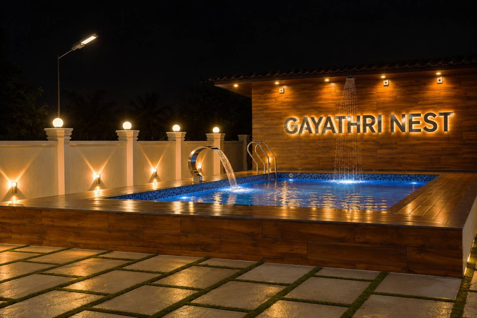 Swimming pool at Gayathri Nest