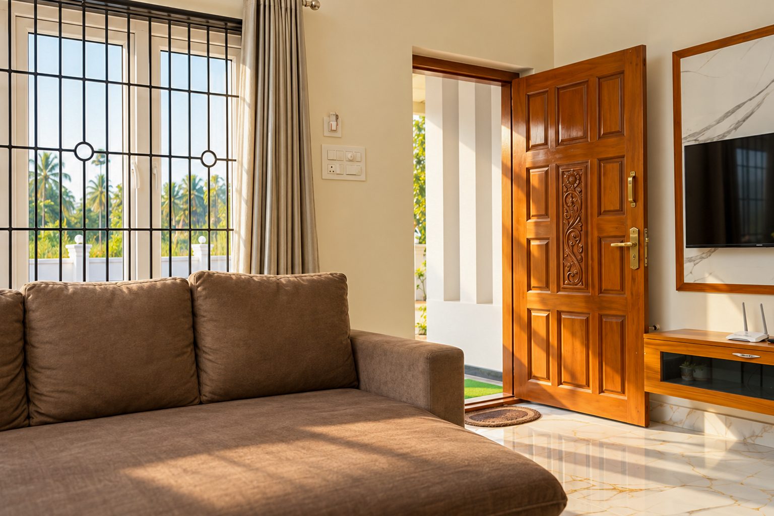 Living area at Gayathri Nest
